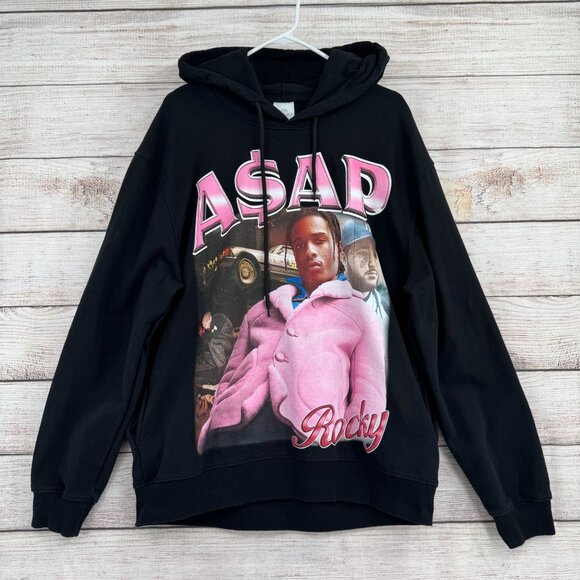 ASAP Rocky‎ Heavyweight Hoodie Sweatshirt Men's Size Large Black - Picture 1 of 11
